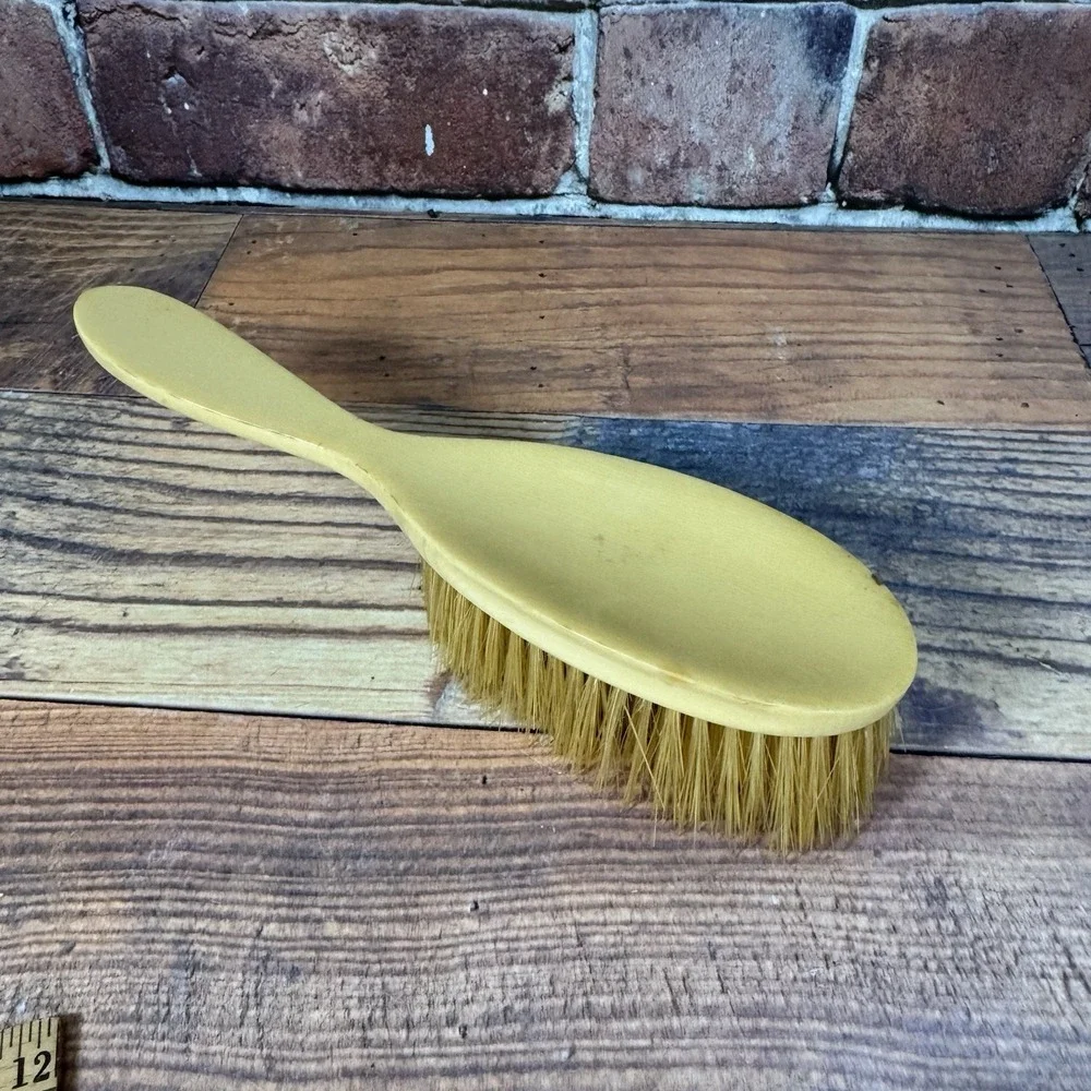 Vtg Vanity Set Mirror Brush Bakelite Celluloid‎ 1920's Natural Bristles Antique